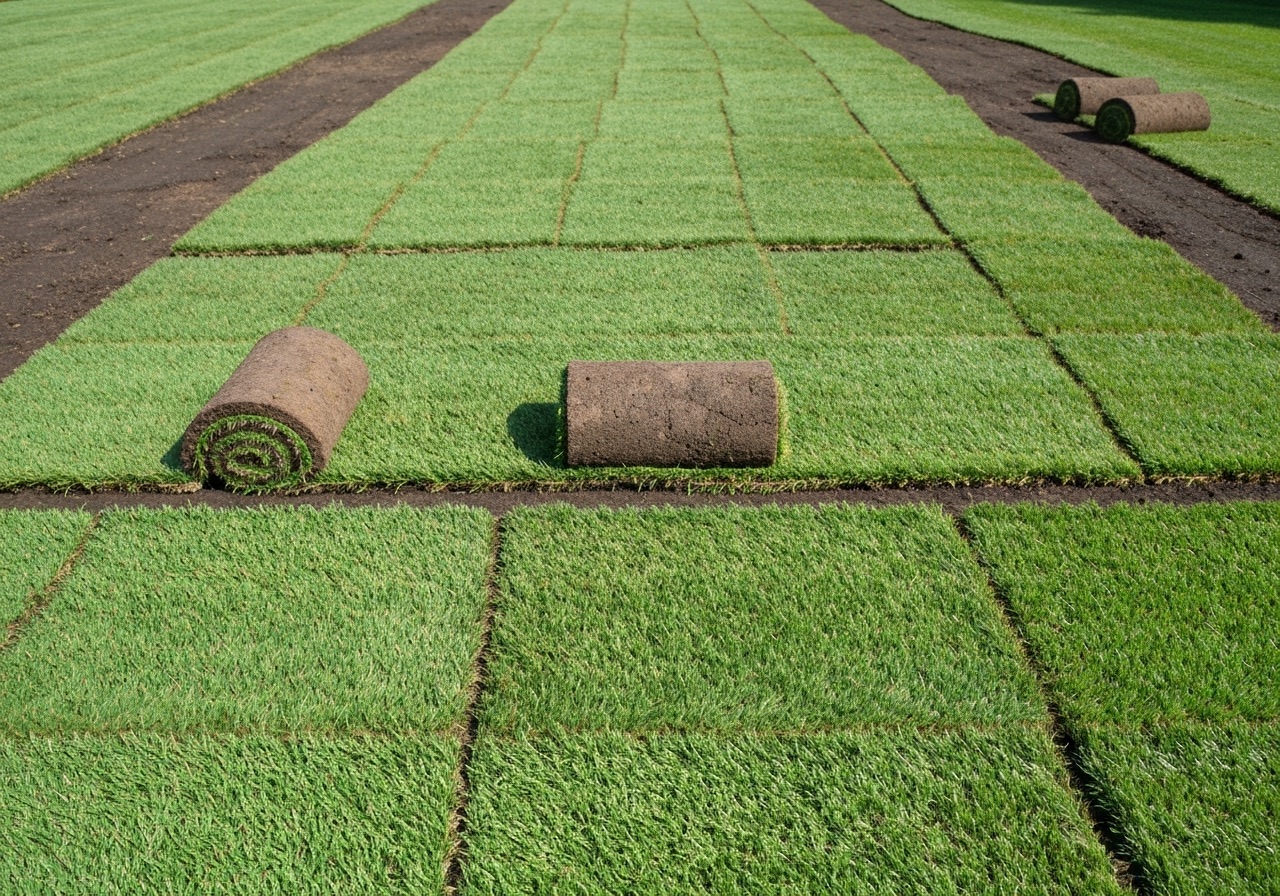 Freshly established green lawn in the Kalamazoo area